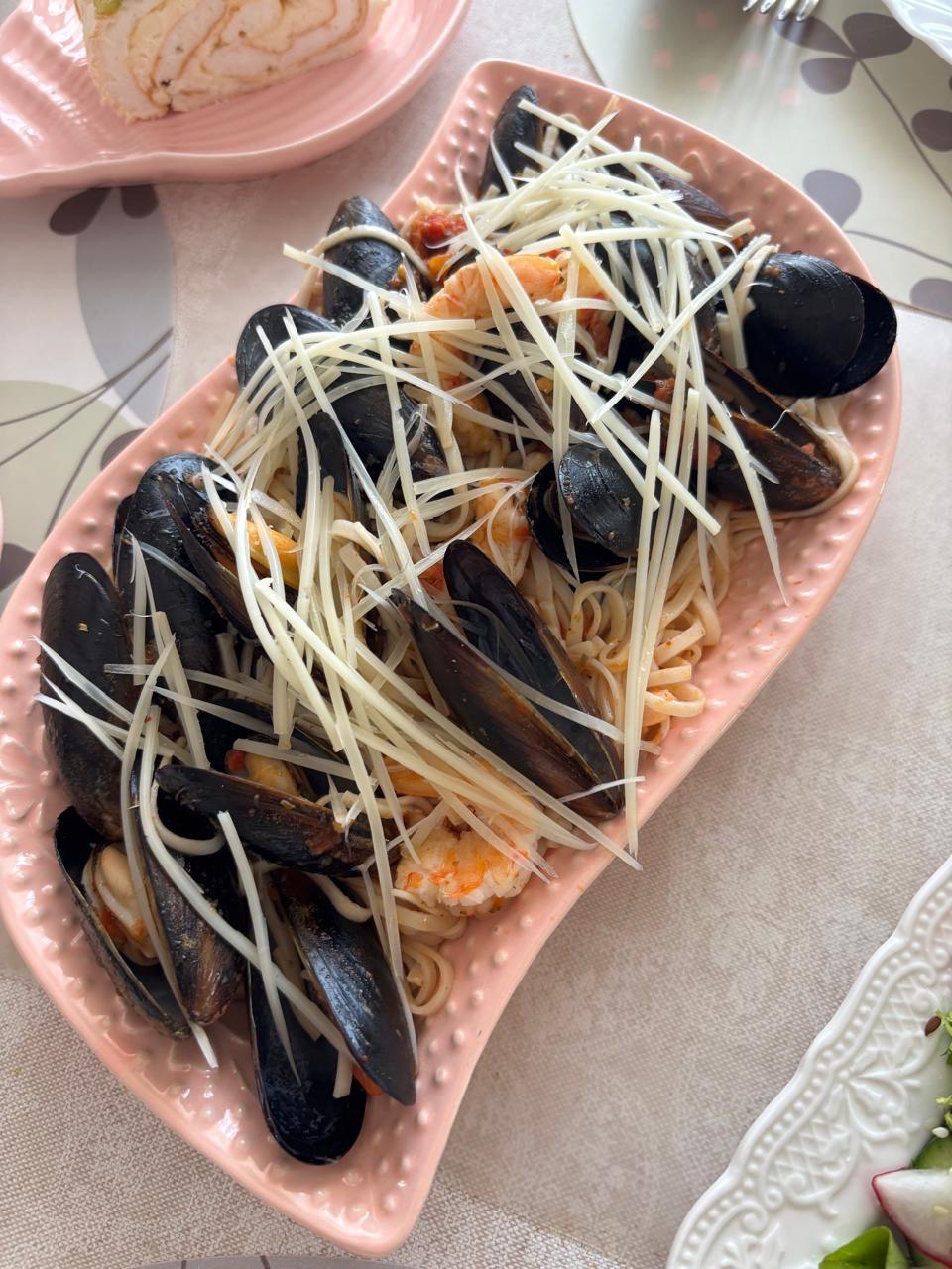 Спагетти с морепродуктами