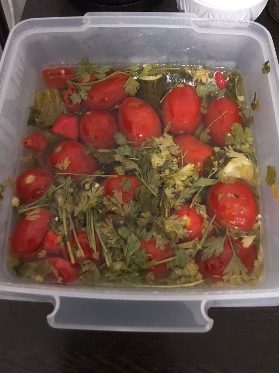 Помидоры и огурцы быстрого приготовления