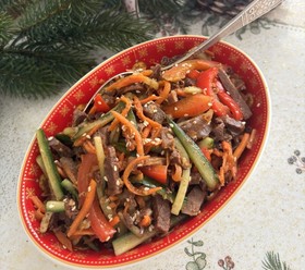 Салат с говядиной и болгарским перцем