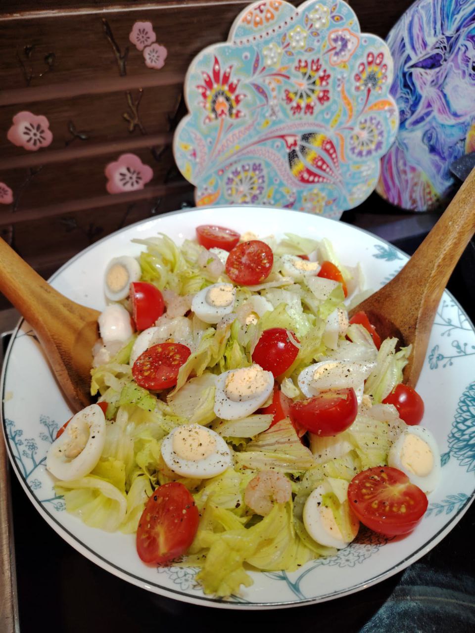 Лёгкий салат с креветками