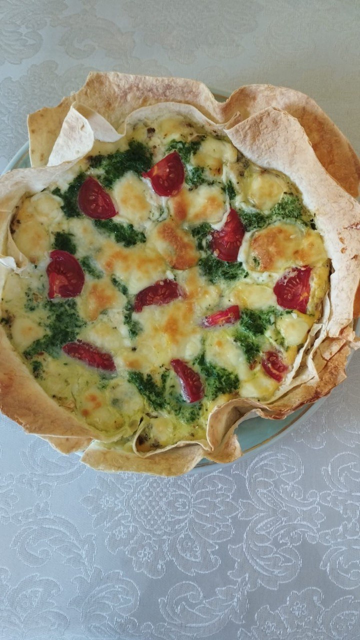 Белковый пирог в лаваше