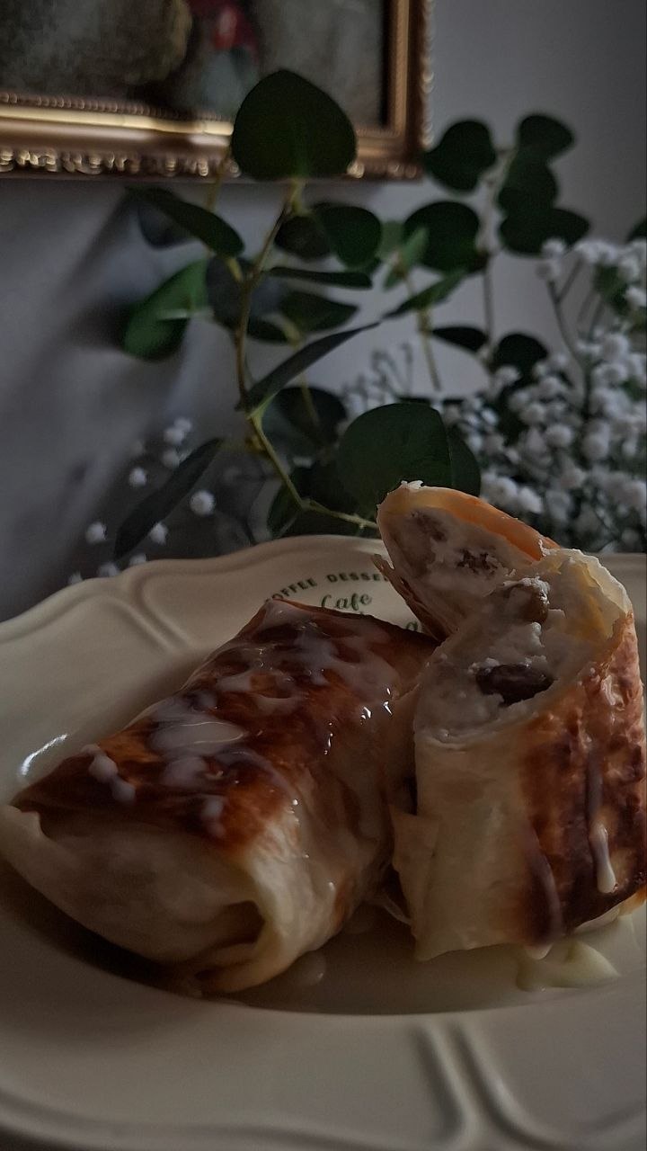 Десерт из лаваша и творога