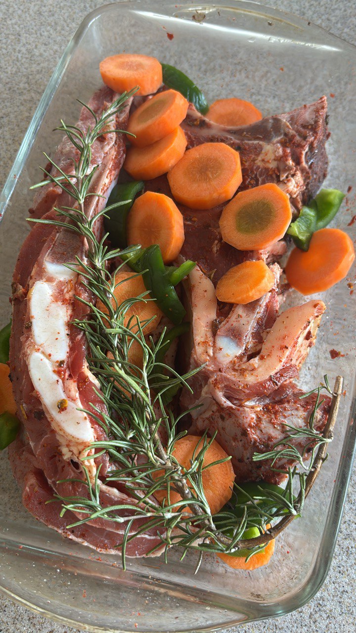 Говядина в маринаде с овощами